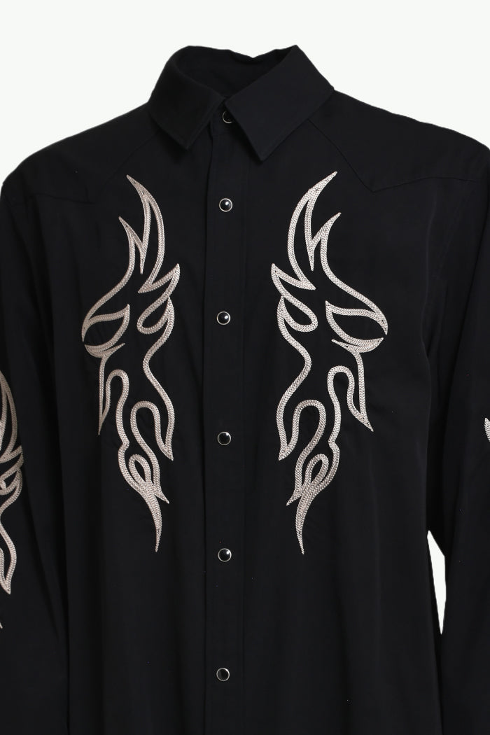 EMBROIDERY WESTERN SHIRTS / BLK