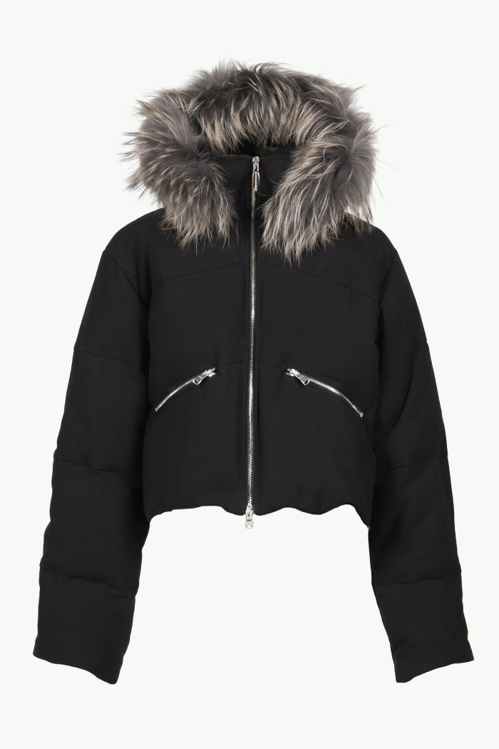 SLIDE FUR DOWN JACKET / BLK