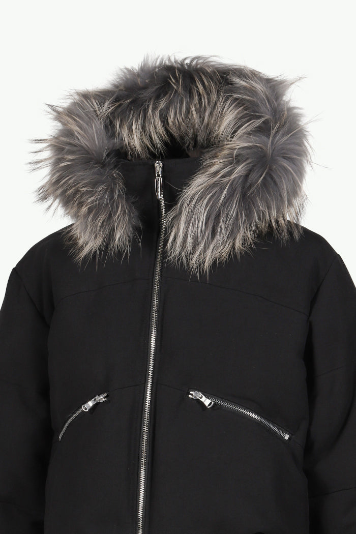 SLIDE FUR DOWN JACKET / BLK