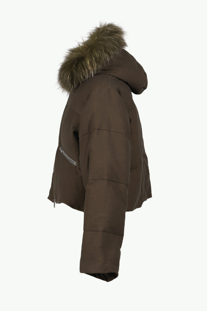 SLIDE FUR DOWN JACKET / DUST