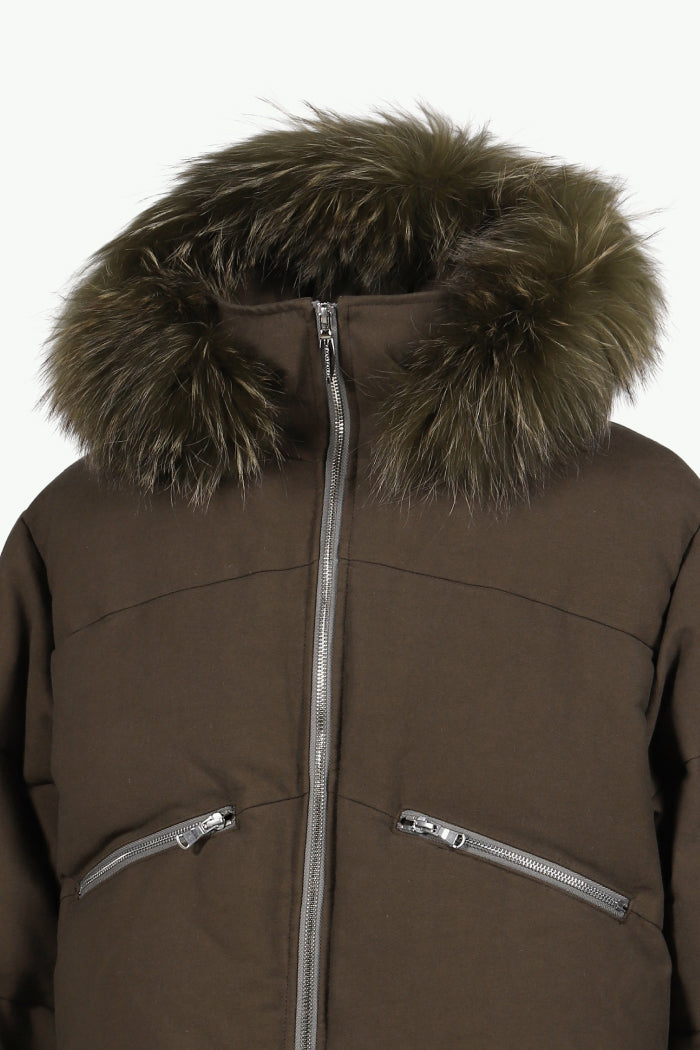 SLIDE FUR DOWN JACKET / DUST