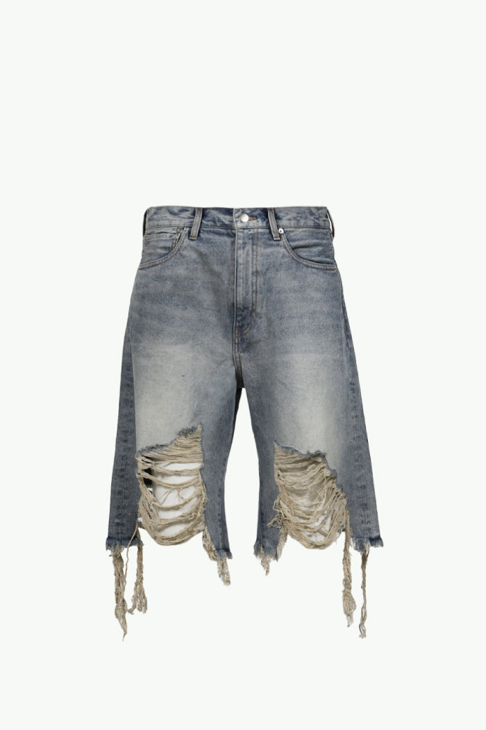 JN RIPPED DENIM SHORTS / IND
