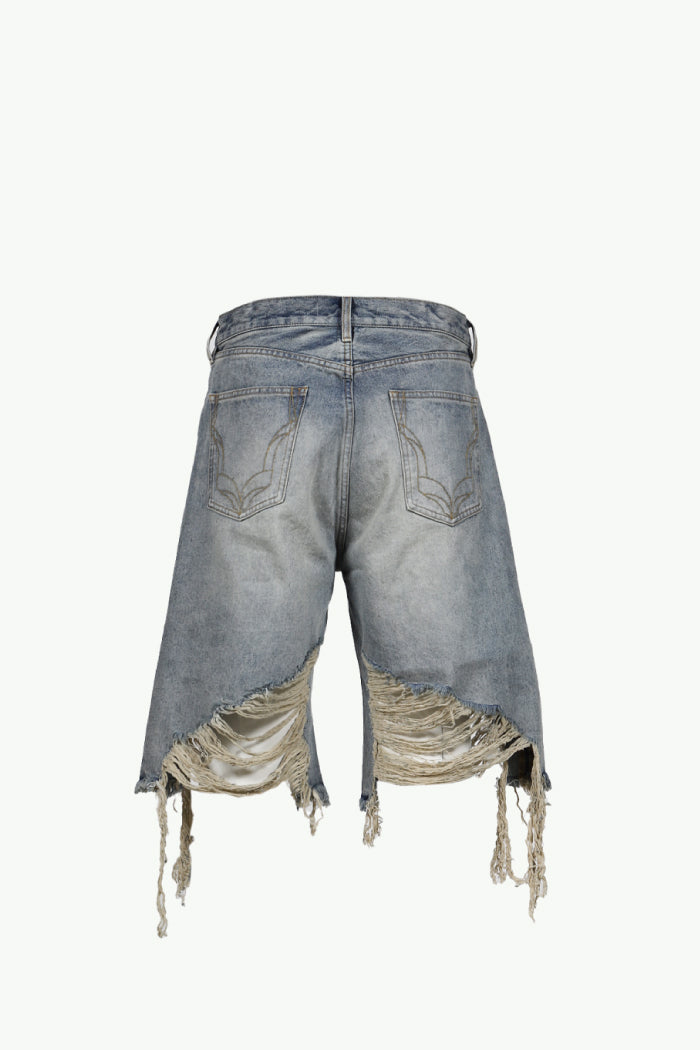 JN RIPPED DENIM SHORTS / IND