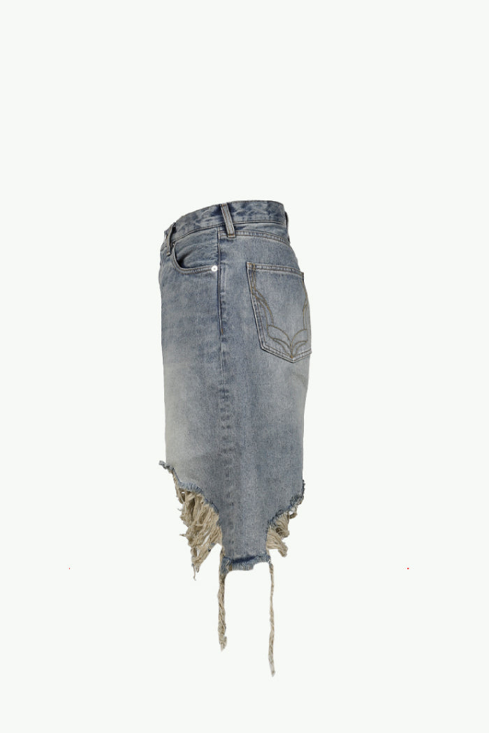 JN RIPPED DENIM SHORTS / IND