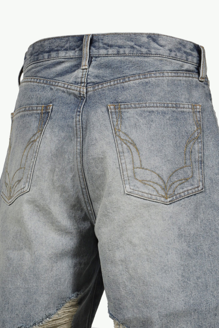 JN RIPPED DENIM SHORTS / IND