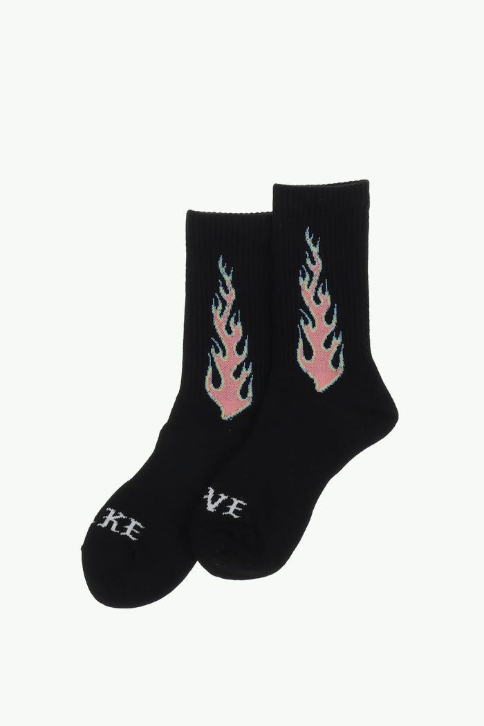 FLAME SOCKS / BLK PNK