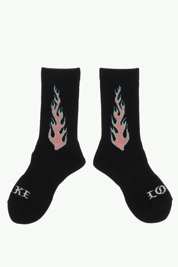 FLAME SOCKS / BLK PNK