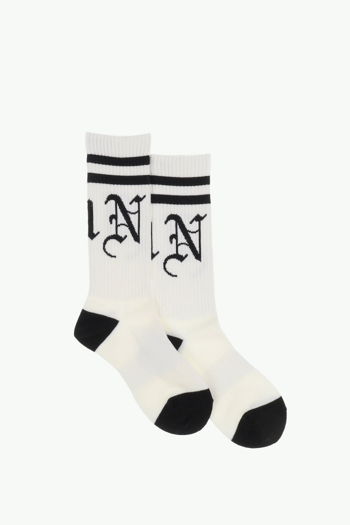JN LOGO SOCKS / WHT