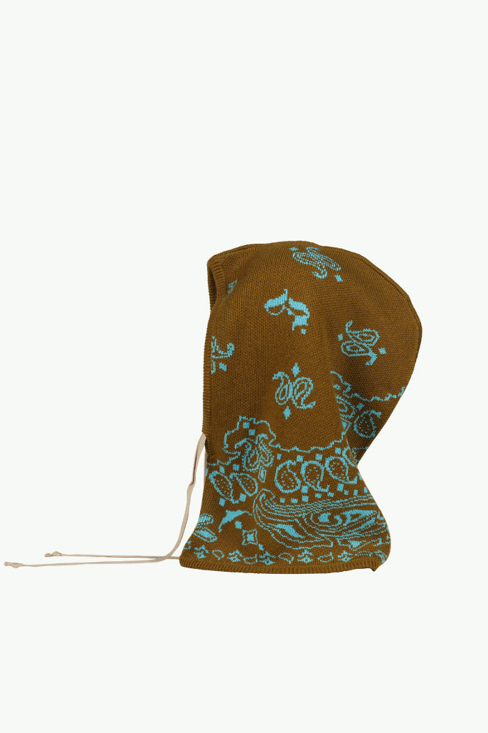 PAISLEY KNIT HOOD BALACLAVA / KHA TRQ