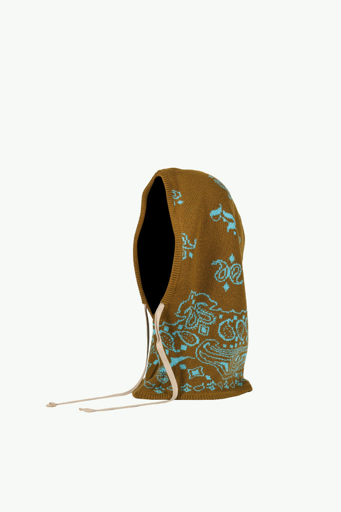 PAISLEY KNIT HOOD BALACLAVA / KHA TRQ