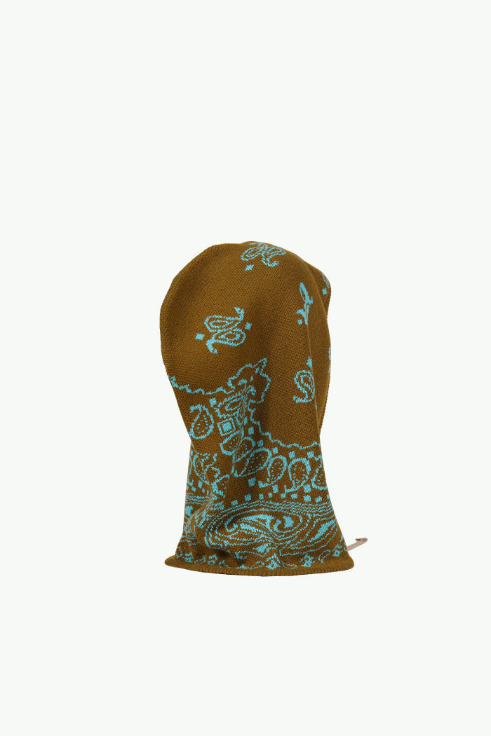 PAISLEY KNIT HOOD BALACLAVA / KHA TRQ