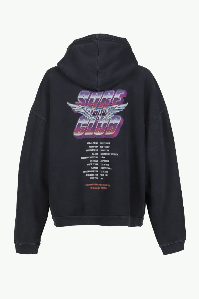 FEATHER ZIP HOODIE / BLK