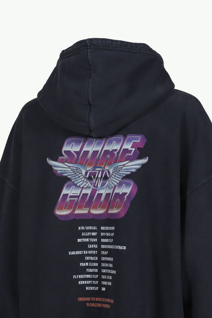 FEATHER ZIP HOODIE / BLK