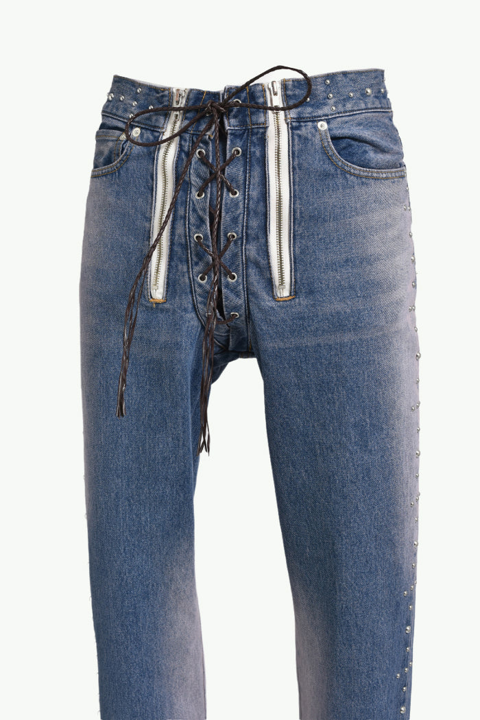 WESTERN STUDS DENIM PANTS / SKY IND